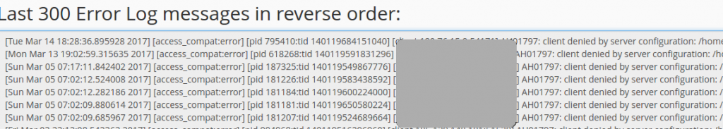 error log cpanel